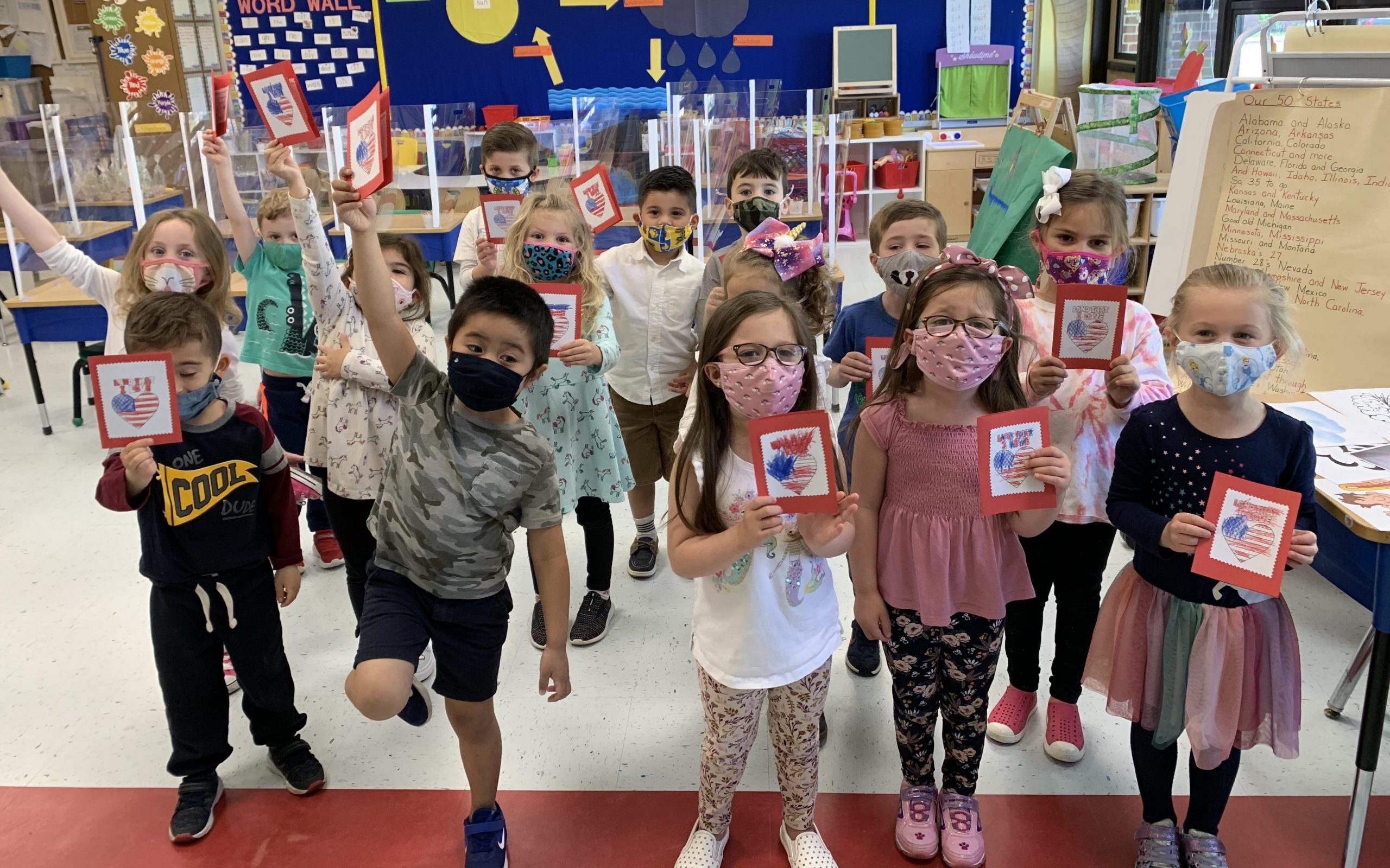 Bellew students create cards for Military Appreciation Month - Team Up